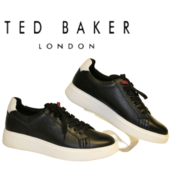 Ted Baker London Other - Ted Baker London NEW Layton Black Leather Low Top Sneakers  M8.5 W10 41